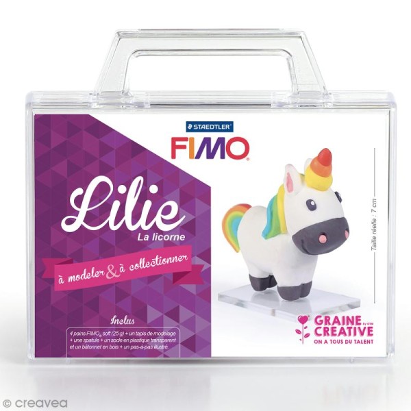 Kit figurine Fimo - Lilie la licorne - Photo n°1
