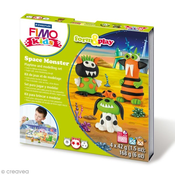Kit pâte Fimo Kids - Monstre de l'espace - niveau moyen - Photo n°1