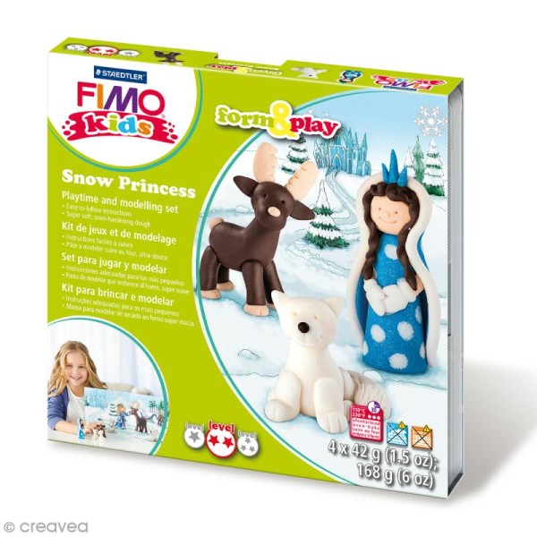 Kit pâte Fimo Kids - Pincesse des neiges - niveau Difficile - Photo n°1