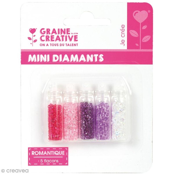 5 Flacons minis diamants - Romantique - Photo n°1