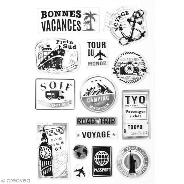 Stickers métallisés - Vacances - 15 pcs - Photo n°1