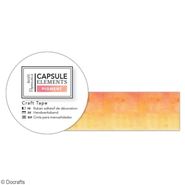Ruban adhésif décoratif Papermania - Collection Elements Pigment - Orange ombré - 3 m x 1,6 cm - Photo n°2