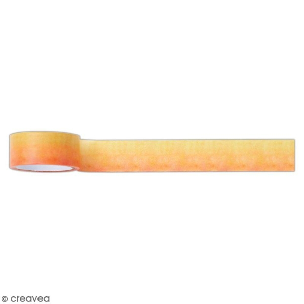 Ruban adhésif décoratif Papermania - Collection Elements Pigment - Orange ombré - 3 m x 1,6 cm - Photo n°1