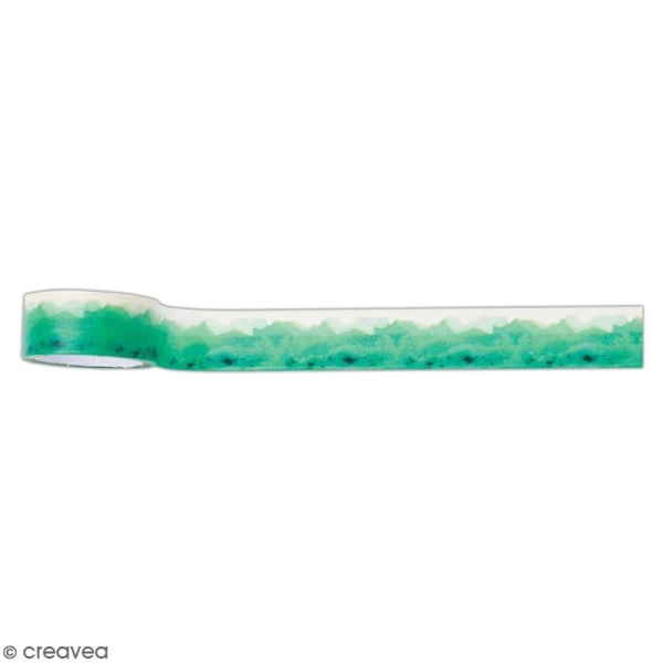 Ruban adhésif décoratif Papermania - Collection Elements Pigment - Encre verte - 3 m x 1,6 cm - Photo n°1