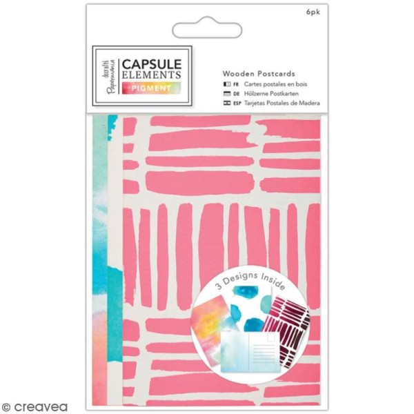 Cartes postales en bois Papermania - Collection capsule Elements Pigment - 10 x 15 cm - 6 pcs - Photo n°1