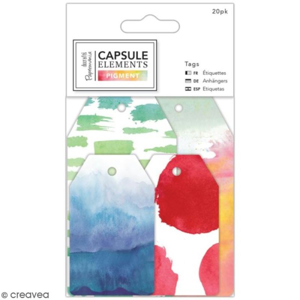 Etiquettes scrapbooking Papermania - Collection capsule Elements Pigment - 20 pcs - Photo n°1