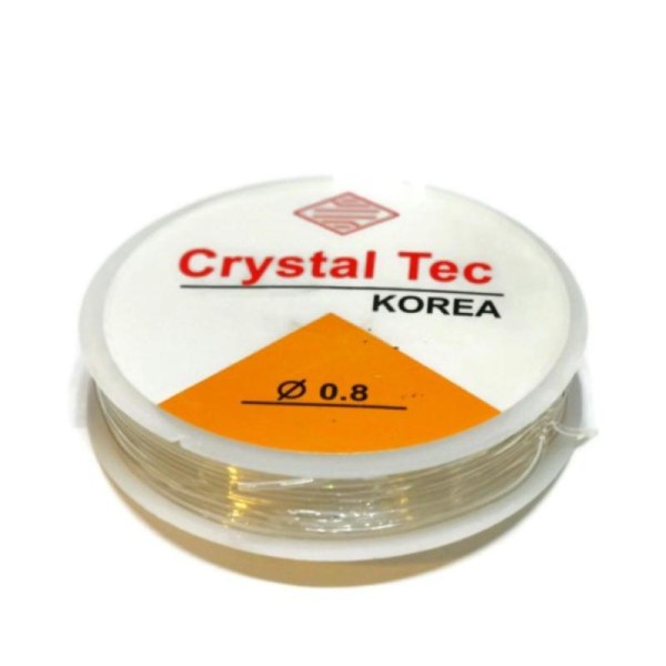 Crystal Tec fil élastique0.8 Mm  rond transparent bobine 25 mètres - Photo n°1