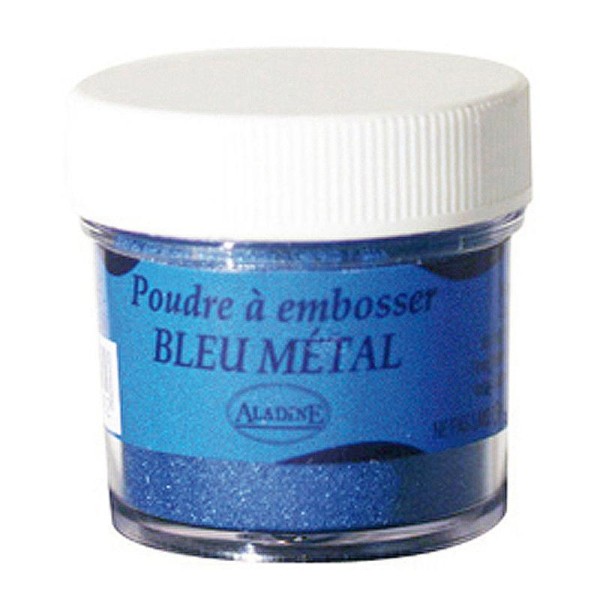 Poudre embossage Bleu métal 25 ml - Photo n°1