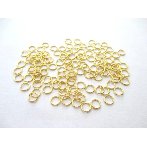 Lot de 500 anneaux ouverts doré 7 mm - Photo n°1