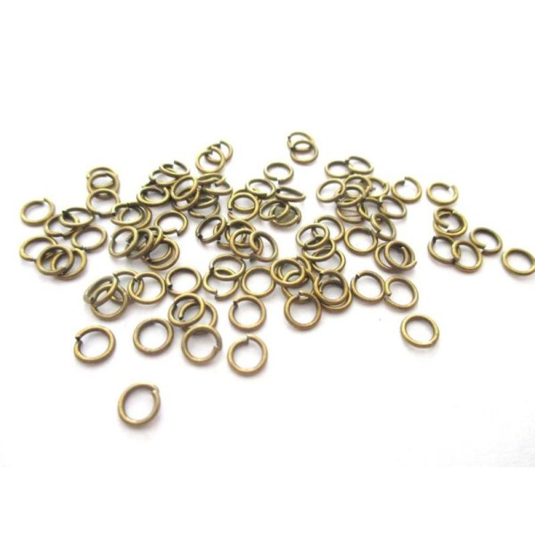 Lot de 50 anneaux ouverts bronze 5 mm - Photo n°1