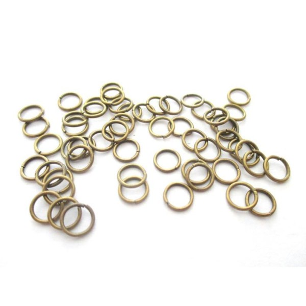 Lot de 50 anneaux ouverts bronze 7 mm - Photo n°1