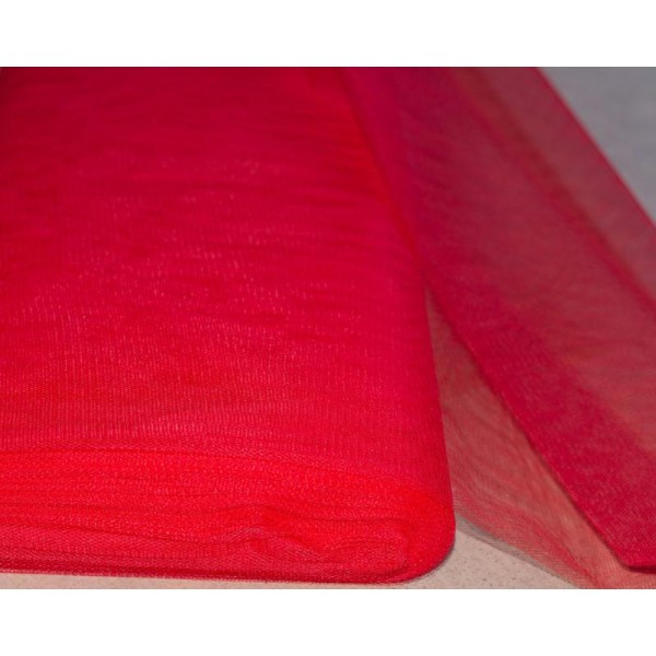 Tissu Tulle Raide Rouge Largeur 150cms – Coupe au mètre - Photo n°1