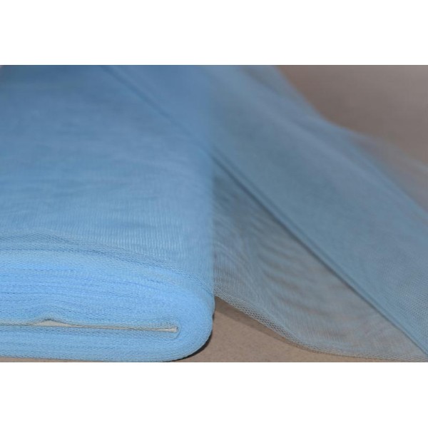Tissu Tulle Raide Bleu Pastel Largeur 150cms – Coupe au mètre - Photo n°1