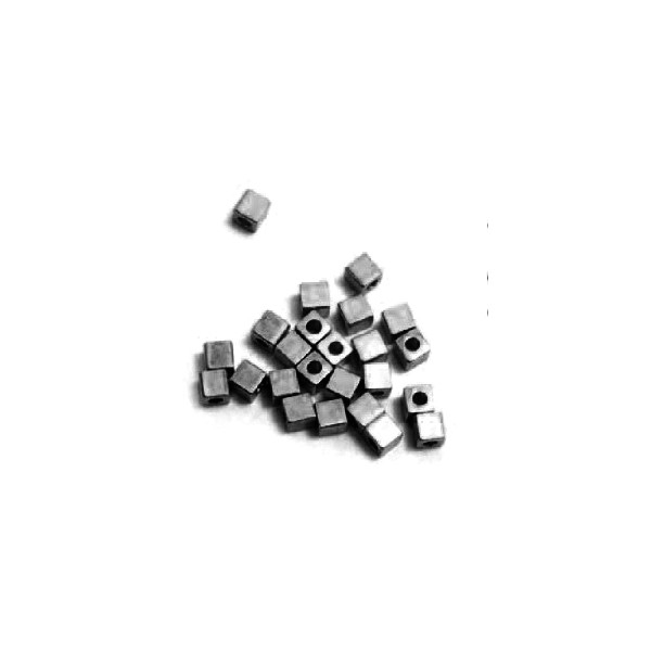 10x Perles Intercalaires Cubes en metal 4mm GUNMETAL - Photo n°1