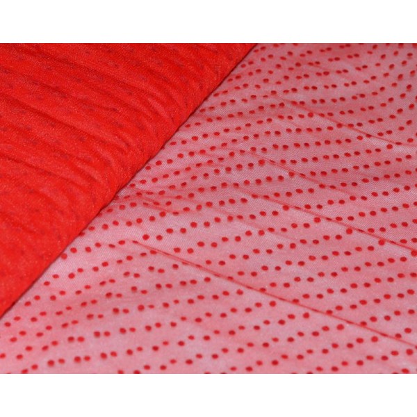 Tulle Plumetis Rouge – Tulle Raide – Coupe par 50 cms - Photo n°1