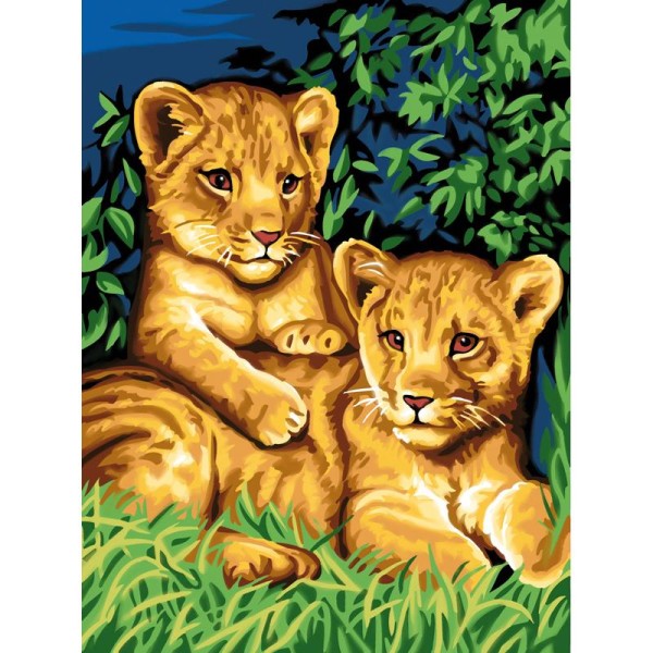 Peinture au numéro - Les deux lionceaux - Photo n°1