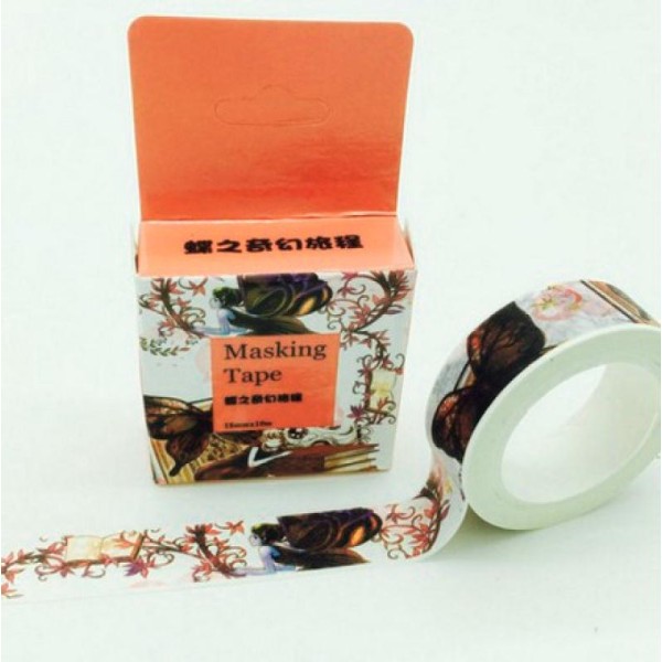 Washi Tape Masking Tape ruban adhésif scrapbooking FEE PAPILLON - Photo n°1