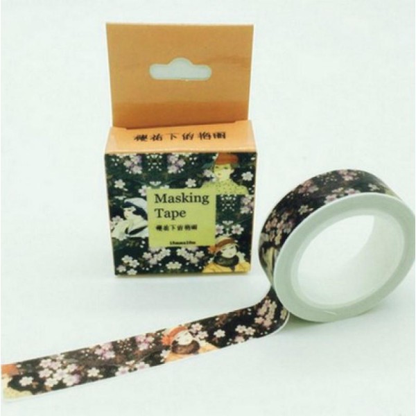 Washi Tape Masking Tape ruban adhésif scrapbooking DAME CHAPEAU - Photo n°1