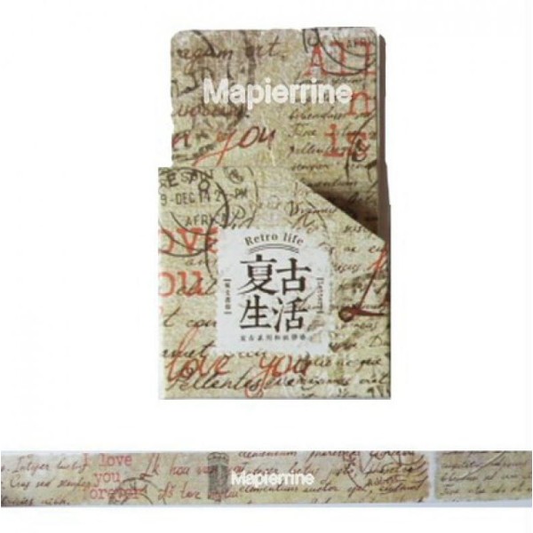 Washi Tape Masking Tape ruban adhésif scrapbooking VINTAGE ECRITURE - Photo n°1