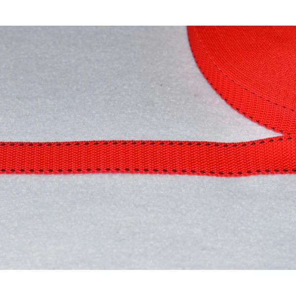 Sangle Polypropylène – 20 mm – Rouge Surpiqué Noir - Qualité extra – Coupe au mètre sur mesure - Photo n°1