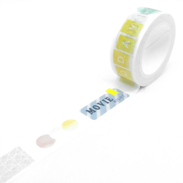 Washi Tape motifs messages variés « today » 7Mx15mm multicolore - Photo n°1