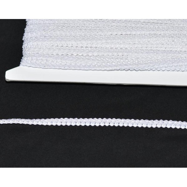 Ruban Galon Blanc 10mm Pour finition Haute Couture Non Elastique au mètre - Photo n°1
