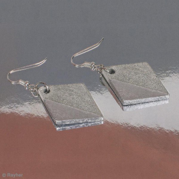Moule à bijoux losange pour béton, Pendentif en caoutchouc flexible, 3,9 cm, remplissage 7 mm - Photo n°3