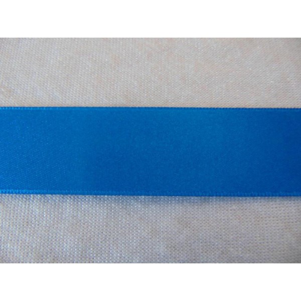 Ruban satin bleu gitane 25 mm, au mètre - Photo n°1