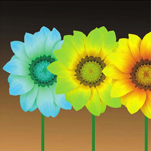 Image 3D Fleur - 3 fleurs couleurs froides 30 x 30 cm - Photo n°1