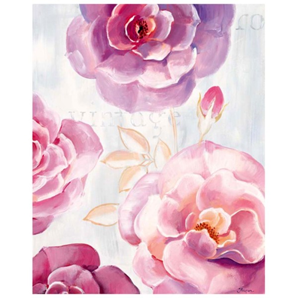 Image 3D Fleur - 4 roses 40 x 50 cm - Photo n°1