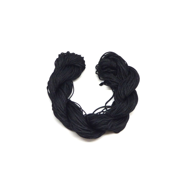 R-echeveau De 29m De Fil Nylon Tressé Noir 0,8mm Bracelet Wrap, Kumihimo - Photo n°1