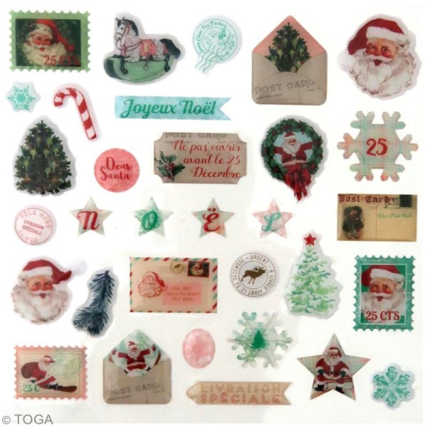 Stickers 3D epoxy - Dear Santa - 32 pcs - Photo n°3