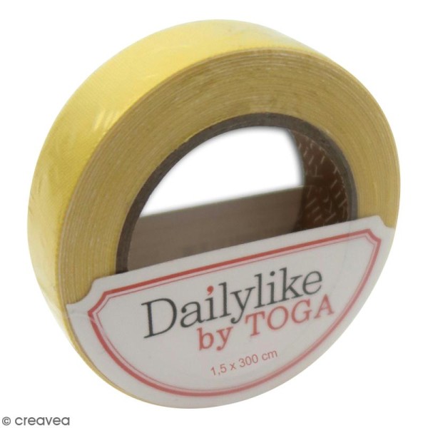 Masking tape tissu - Jaune uni - Daily Like - 3 m - Photo n°1