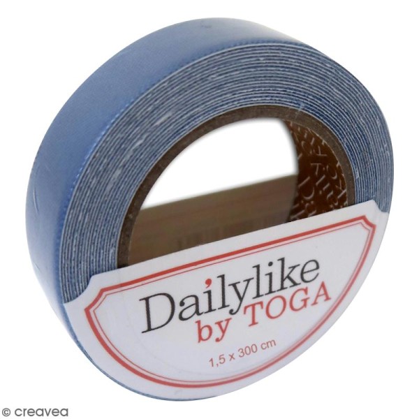 Masking tape tissu - Bleu jeans uni - Daily Like - 3 m - Photo n°1