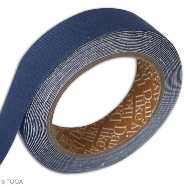Masking tape tissu - Bleu outremer uni - Daily Like - 3 m - Photo n°3