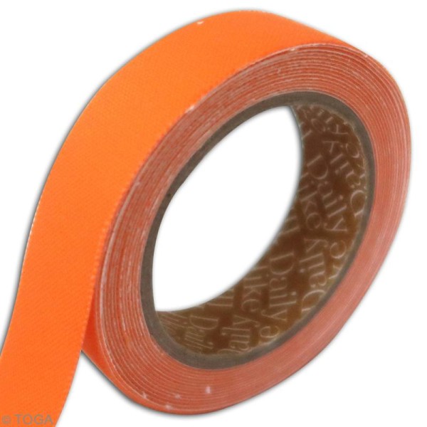 Masking tape tissu - Orange uni - Daily Like - 3 m - Photo n°3