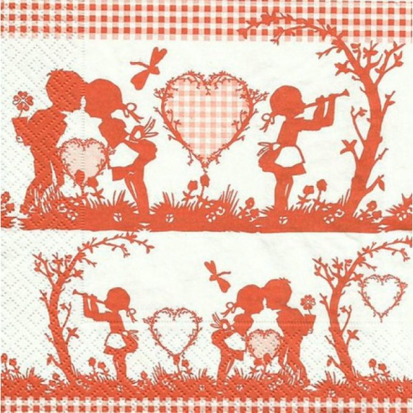 4 serviettes en papier découpage collage 33 cm LOVE STORY 79 - Photo n°1
