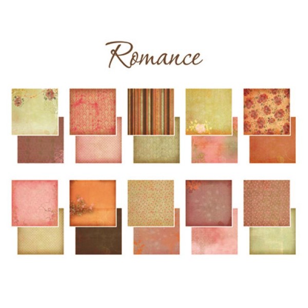 Papier scrapbooking Romance - Set 10 papiers recto/verso 30,5 cm - Photo n°2