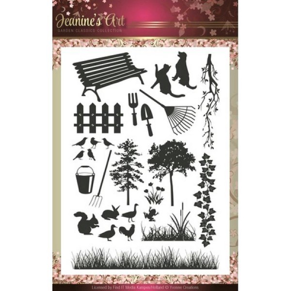 Tampon transparent clear stamp scrapbooking Jeanine's art GARDEN CLASSIC COLLECTION - Photo n°1