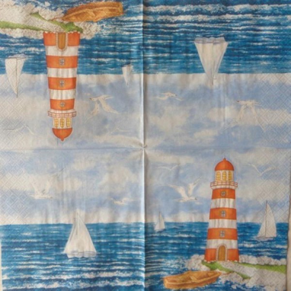 4 serviettes en papier découpage collage 33 cm MER COQUILLAGE 8 - Photo n°1