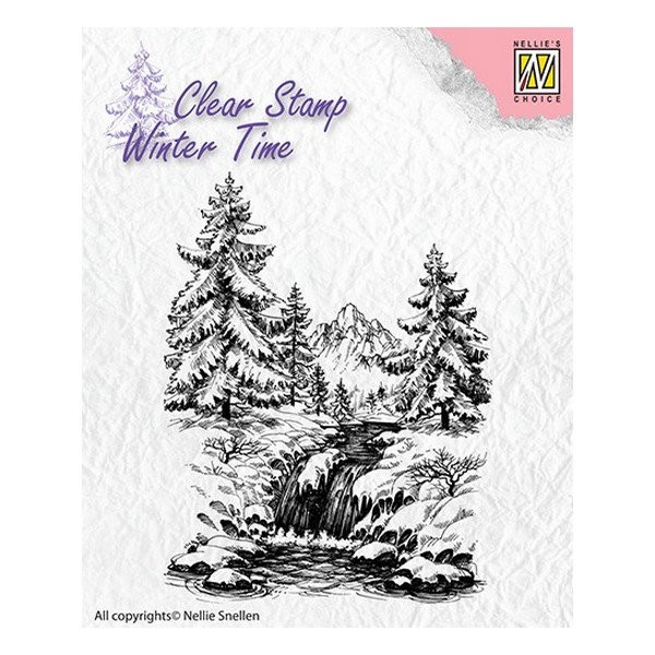 Tampon transparent clear stamp scrapbooking Nellie's Choice RUISSEAU MONTAGNE 004 - Photo n°1