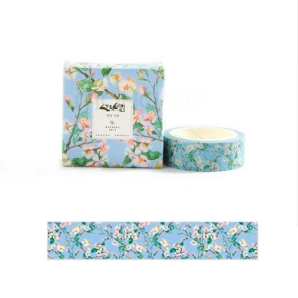 Washi Tape Masking Tape ruban adhésif scrapbooking 1,5 cm x 7 m PETITES FLEURS - Photo n°1