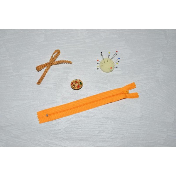 Fermeture éclair 18 cms Orange Papaye Non Séparable - ZIP 18 cms – à la pièce - Photo n°1