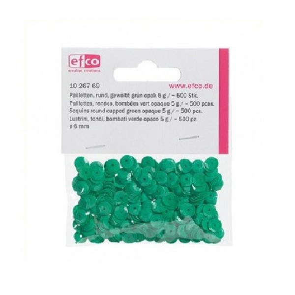 500 Sequins ronds bombés vert opaque - Paillettes Vert  - Sequins Ronds - Sequins Vert - 1026769 - Photo n°1