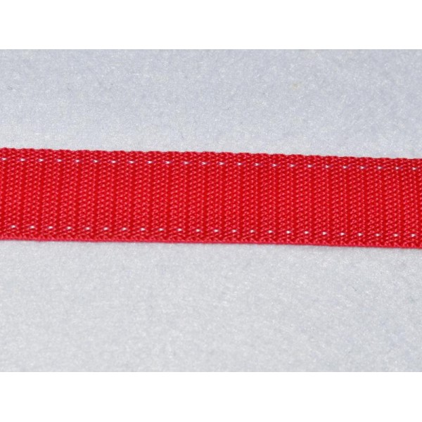 Sangle Polypropylène – 25 mm – Rouge Surpiqué Blanc - Qualité extra – Coupe au mètre sur mesure - Photo n°1