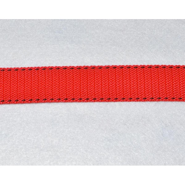 Sangle Polypropylène – 25 mm – Rouge Surpiqué Noir - Qualité extra – Coupe au mètre sur mesure - Photo n°1