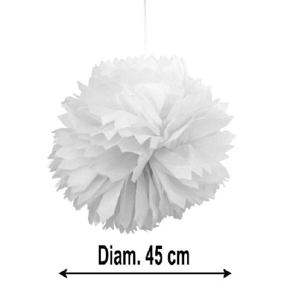 1 Boule Fleur Blanche Décorative 45 cm - Photo n°1