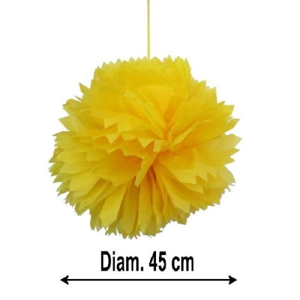 1 Boule Fleur Jaune Décorative 45 cm - Photo n°1