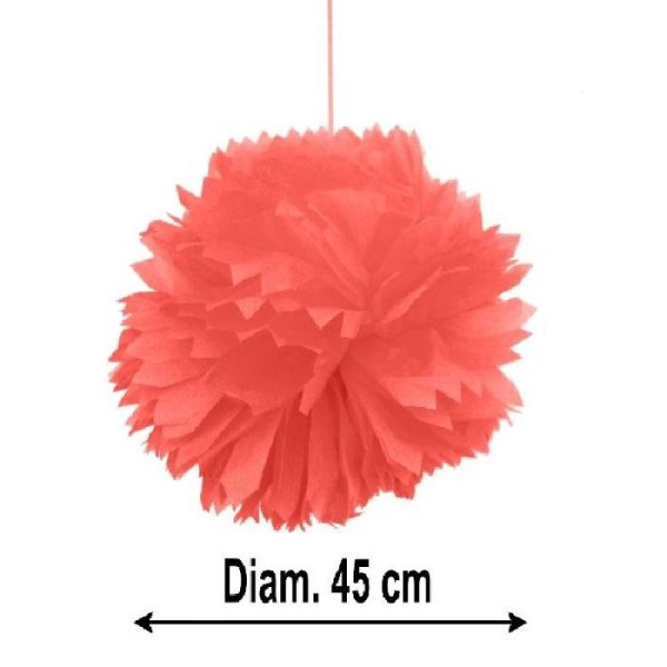 1 Boule Fleur Rouge Décorative 45 cm - Photo n°1