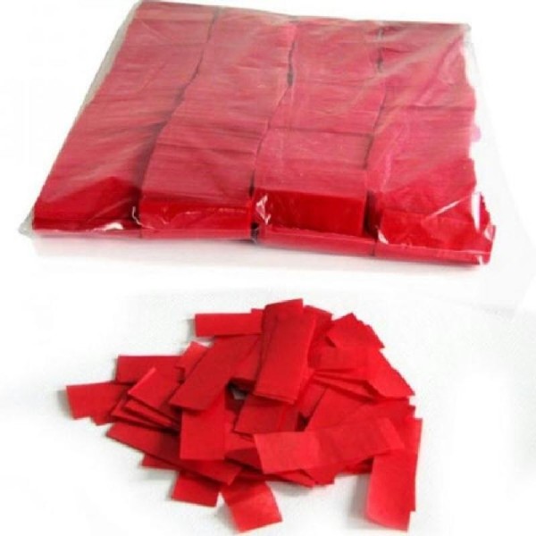 1 Kilo Confettis Papier Rectangles Rouges 5 cm - Photo n°1